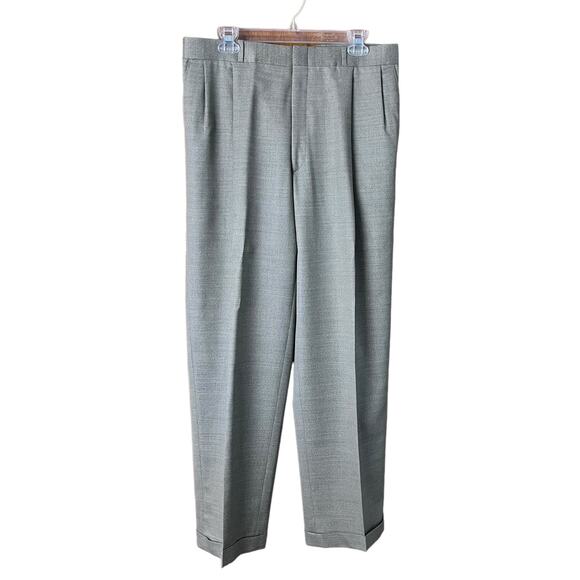 Paul Cicchini Custom Italian Fabric Pleated Dress Suit Pants Gray FLAW 34 x 30 - Picture 1 of 5